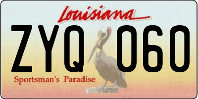 LA license plate ZYQ060