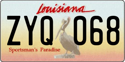 LA license plate ZYQ068