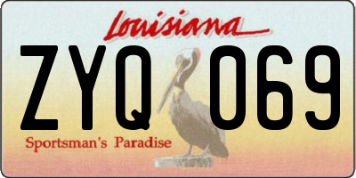 LA license plate ZYQ069