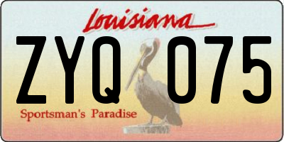 LA license plate ZYQ075