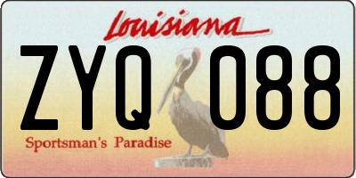 LA license plate ZYQ088