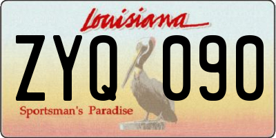 LA license plate ZYQ090