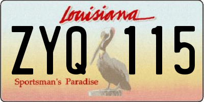 LA license plate ZYQ115