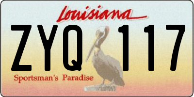 LA license plate ZYQ117