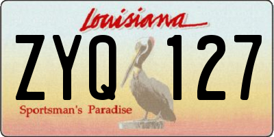 LA license plate ZYQ127