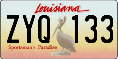 LA license plate ZYQ133