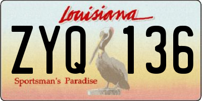 LA license plate ZYQ136