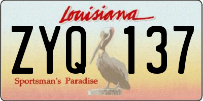 LA license plate ZYQ137