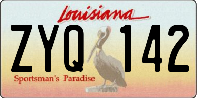 LA license plate ZYQ142