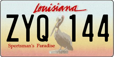 LA license plate ZYQ144