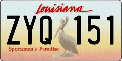 LA license plate ZYQ151