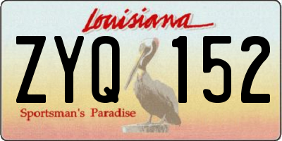LA license plate ZYQ152