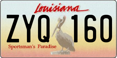 LA license plate ZYQ160