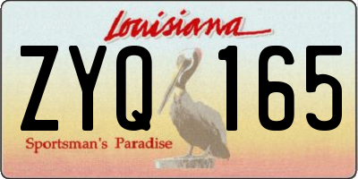 LA license plate ZYQ165