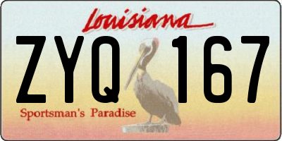 LA license plate ZYQ167