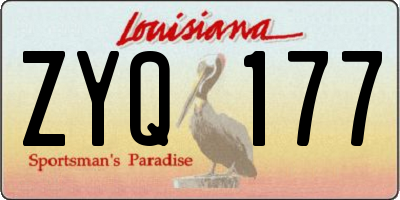 LA license plate ZYQ177