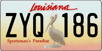LA license plate ZYQ186