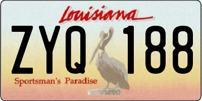 LA license plate ZYQ188