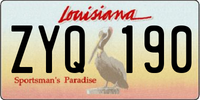 LA license plate ZYQ190