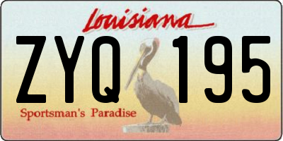 LA license plate ZYQ195
