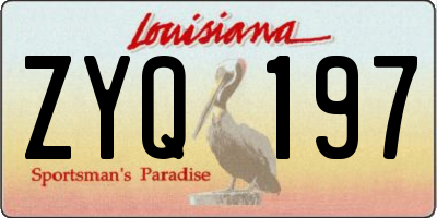 LA license plate ZYQ197
