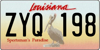 LA license plate ZYQ198