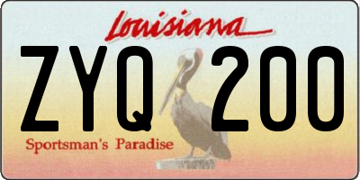 LA license plate ZYQ200