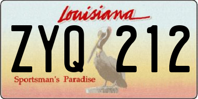 LA license plate ZYQ212