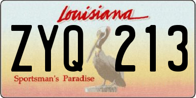 LA license plate ZYQ213