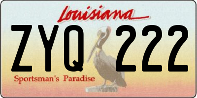 LA license plate ZYQ222