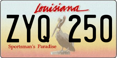 LA license plate ZYQ250