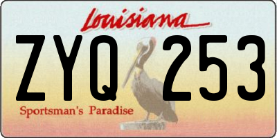 LA license plate ZYQ253