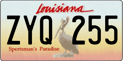 LA license plate ZYQ255