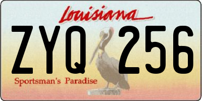 LA license plate ZYQ256