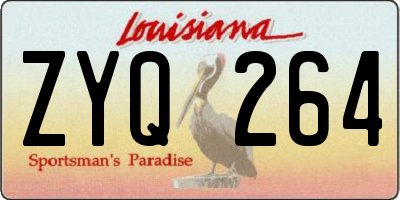 LA license plate ZYQ264
