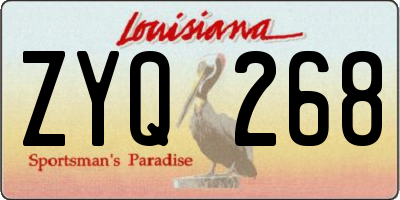 LA license plate ZYQ268