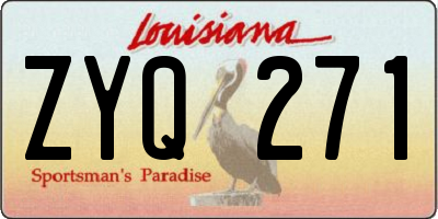 LA license plate ZYQ271