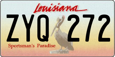 LA license plate ZYQ272