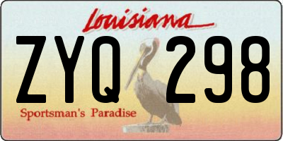LA license plate ZYQ298