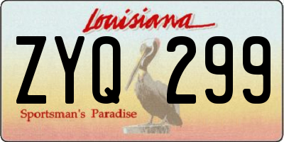 LA license plate ZYQ299