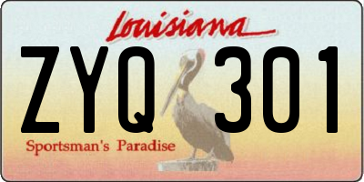LA license plate ZYQ301