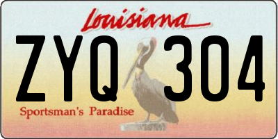 LA license plate ZYQ304
