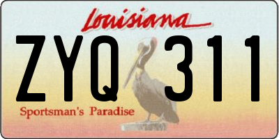 LA license plate ZYQ311