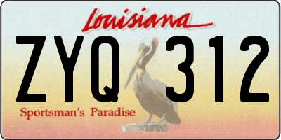 LA license plate ZYQ312