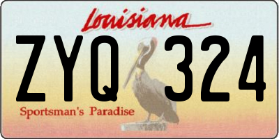LA license plate ZYQ324