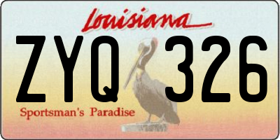 LA license plate ZYQ326