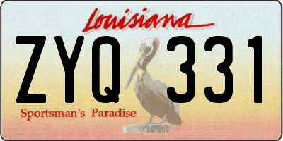 LA license plate ZYQ331