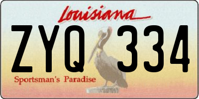 LA license plate ZYQ334