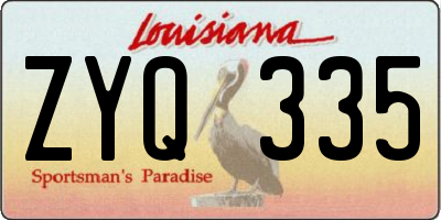 LA license plate ZYQ335