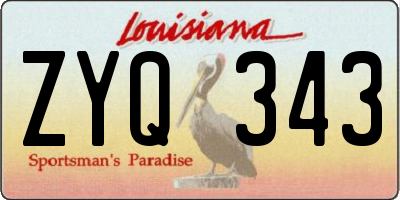 LA license plate ZYQ343